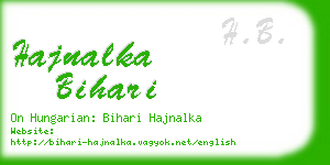 hajnalka bihari business card